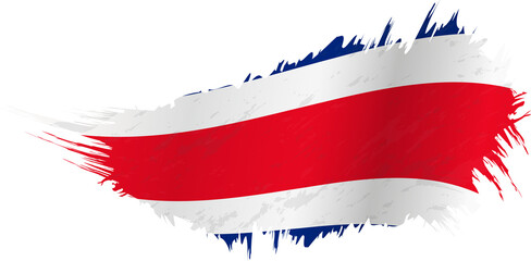 Flag of Costa Rica in grunge style with waving effect.