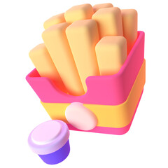Potato_Stick in 3d render for graphic asset web presentation or other