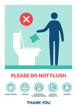 Do not flush sign with text