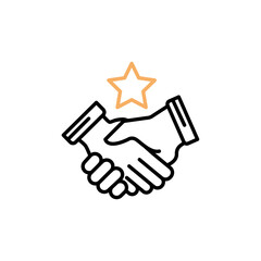 Handshake line icon. Simple element illustration. Handshake concept outline symbol design.