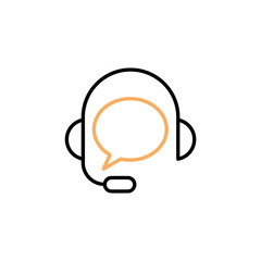 Headphones line icon. Simple element illustration. Headphones concept outline symbol design.