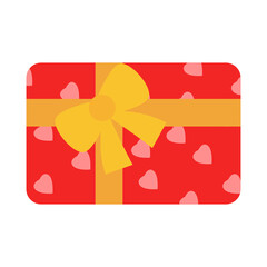 Flat christmas icon. Vector background white and red. Happy new year holiday and Merry Christmas. Gift and gift box with ribbon, heart sign. Vector illustration shop or shopping