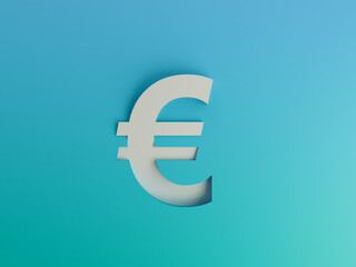 Euro Currency Simple Minimal Modern Corporate Gradient 3D Illustration Background 