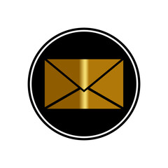 Gold Mail Icon  sign Vector