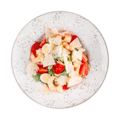 Portion of caesar shrimp salad