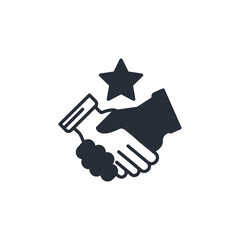 Handshake line icon. Simple element illustration. Handshake concept outline symbol design.