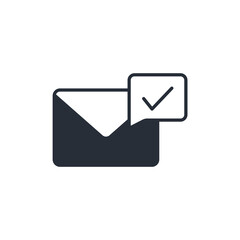 check message line icon. Simple element illustration. check message concept outline symbol design.