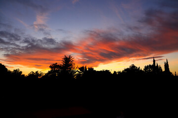 Pink Clouds and lovely sky at Sunset in Spain