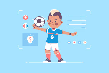 france football player cute character design