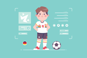 germany soccer player cute character design