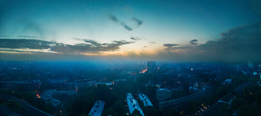 Hamburg Sunrise with clouds and rain 