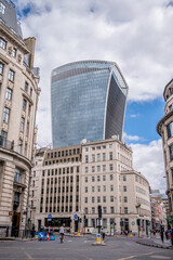 Fototapeta na wymiar Modern office buildings of the City of London, Londons famous financial district