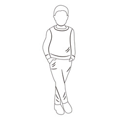 Fototapeta premium boy, child icons sketch, outline vector, isolated