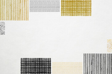 Luxury Japanese paper texture for backgrounds and frames. White Japanese "washi" paper texture and modern square pattern.
