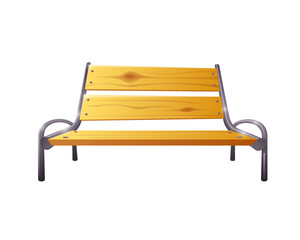 Cartoon bench isolated on a white background.