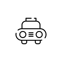 Cab, Taxi, Travel, Transportation Dotted Line Icon Vector Illustration Logo Template. Suitable For Many Purposes.