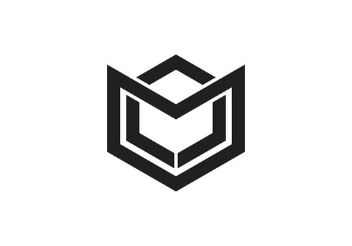 MLL Initial Polygonal 3D Cube Letter mll Logo Design Vector Template M L L Letter Logo Design