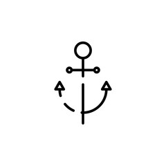 Anchor, Port Dotted Line Icon Vector Illustration Logo Template. Suitable For Many Purposes.