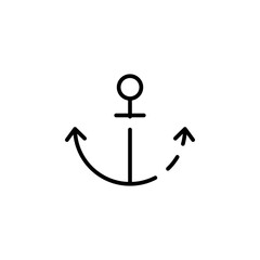 Anchor, Port Dotted Line Icon Vector Illustration Logo Template. Suitable For Many Purposes.
