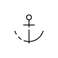 Anchor, Port Dotted Line Icon Vector Illustration Logo Template. Suitable For Many Purposes.