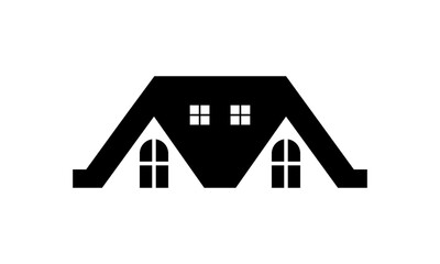 black home silhouette logo building