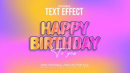 Happy birthday text effect style