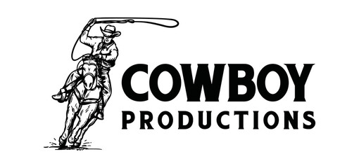American cowboy riding horse and throwing lasso illustration symbol icon logo vector.