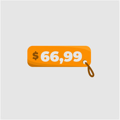 $66.99 price tag icon vectorized orange
