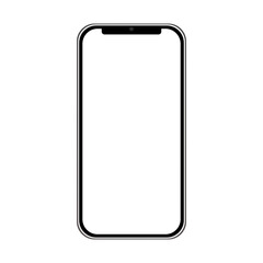 Smartphone with black and white screen, ,Isolated background , illustration 