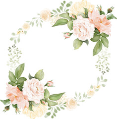 Watercolor Flower Wreath Frame
