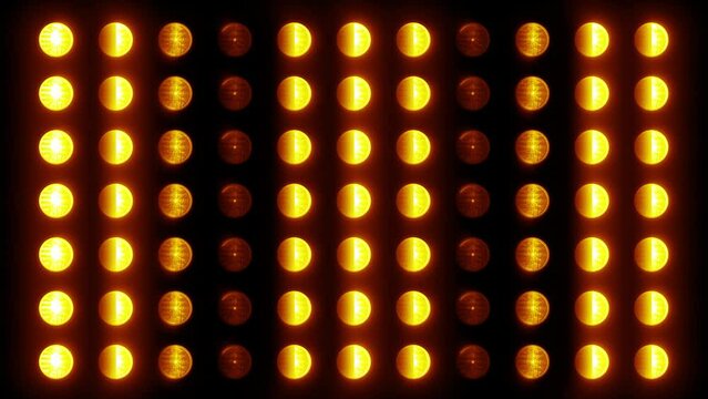 flashing Led wall light. Animation of flashing light bulbs on led wall or projectors for stage lights. Flashes on 27 different screens  4K video
