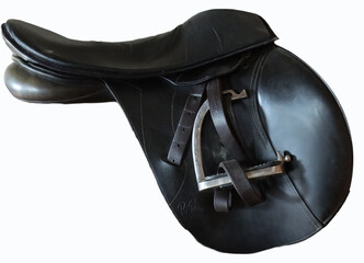black horse saddle for sports competitions-