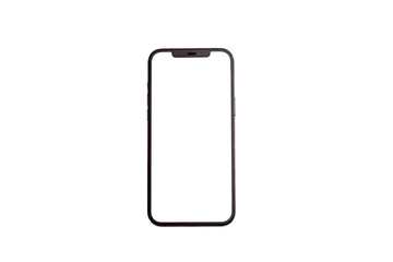 Smartphone screen on blank background. png type photo