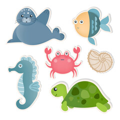 Stickers Marine animals