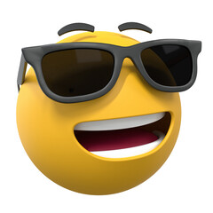 3d render icon sunglasses emoji