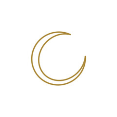 Golden Moon Outlined