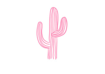 Pink Cactus Line Art © GloryStarDesigns