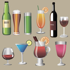 set of drinks
