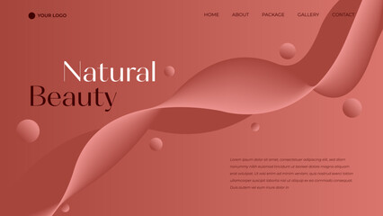 Stylish elegant and modern waves background with pink color. Suitable for banner, landing page, beauty website. 