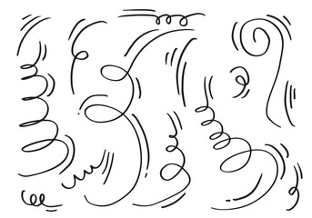 doodle wind illustration vector hand drawn style isolated on white background.