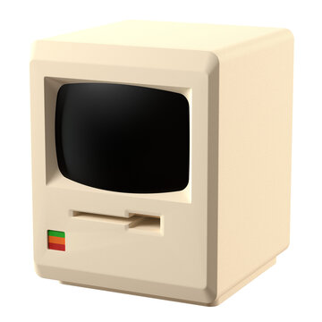 3d render icon vintage computer