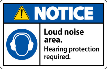 Hearing Protection Required Sign On White Background