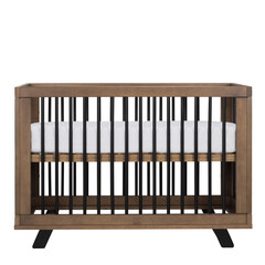 Brawn Wooden Nursery baby bed on a white isolated background