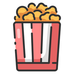 popcorn line color icon