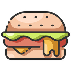 burger line color icon
