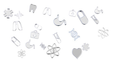 Abstract medical background with flat icons and symbols