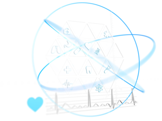 Abstract medical background with flat icons and symbols