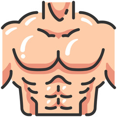 Chest  strong  muscle icon