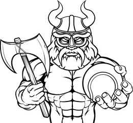 Viking Tennis Sports Mascot