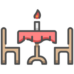 Dining line color icon